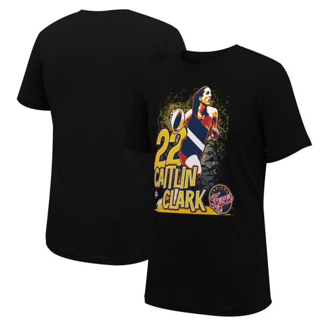 Indiana Fever Caitlin Clark Stadium Essentials Black Run Through S/S Tee
