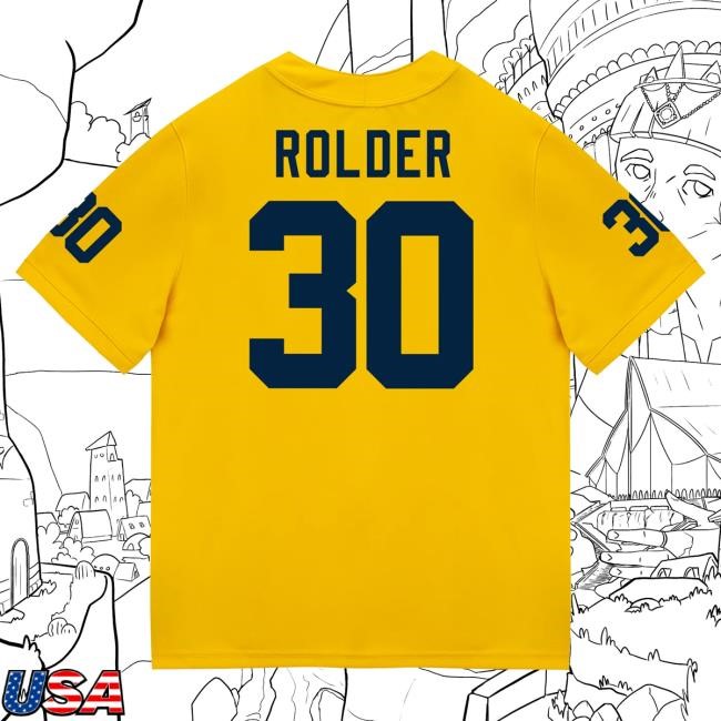 Michigan Wolverines #30 Jimmy Rolder Student Athlete Maize Football Jersey Shirt The M Den Shop