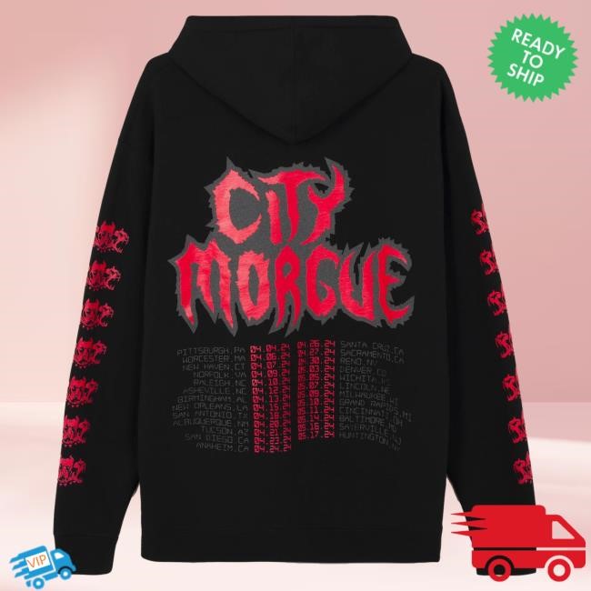 Official City Morgue Merch Revenge X City Morgue Bombs In The Mail Tour Crewneck Sweatshirt City Morgue Clothing Official City Morgue Merch Revenge X City Morgue Bombs In The Mail Tour Crew neck Sweatshirt City Morgue Clothing