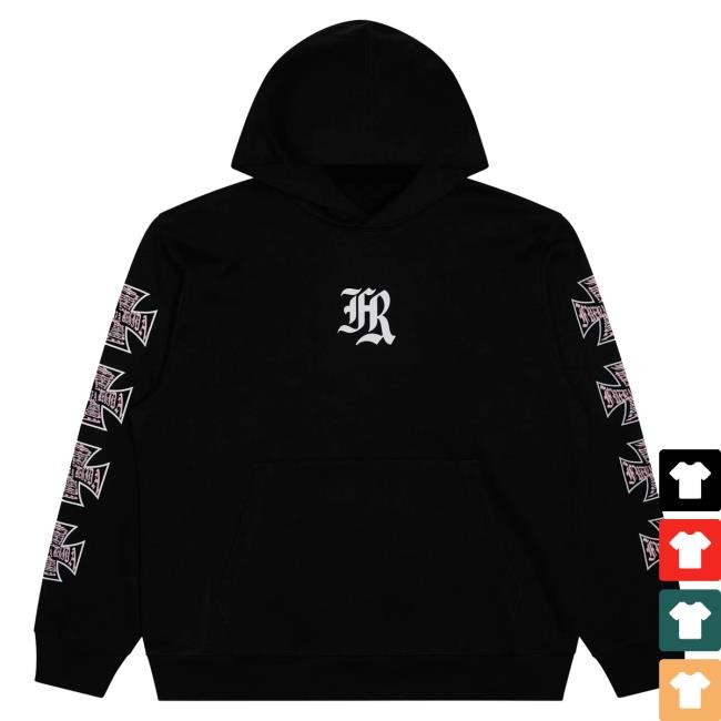 Official Fuerza Regida Merch Store Pink Chopper - Hood Black Official Fuerza Regida Merch Store Pink Chopper - Popover Hoodie Black