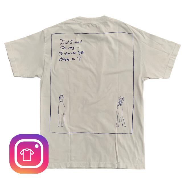 Official Billy Joel Merch Store Billy Joel Turn The Lights Back On Lyric Illustration Natural Top Shirt - Online Exclusive Billy Joel Apparel Clothing Shop
