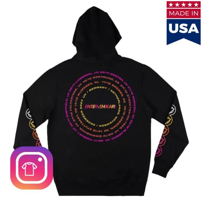 Official Enter Shikari Merch Circle Dots Hooded Sweatshirt Official Enter Shikari Merch Circle Dots Popover Hoodie