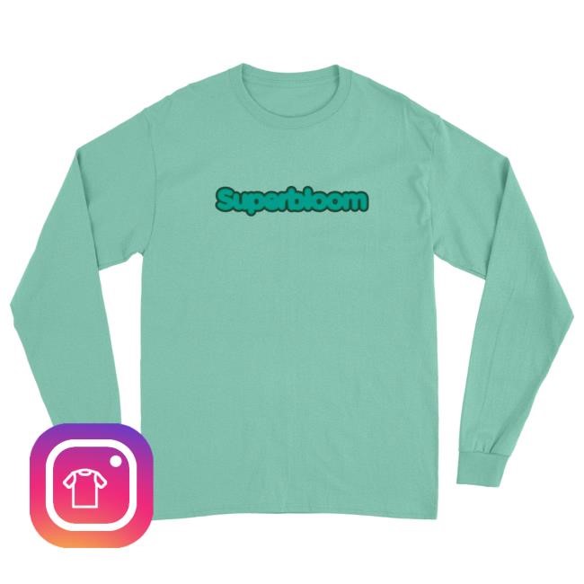 Official Ashton Irwin Merch Store Teal Superbloom Logo Long Sleeve Shirt