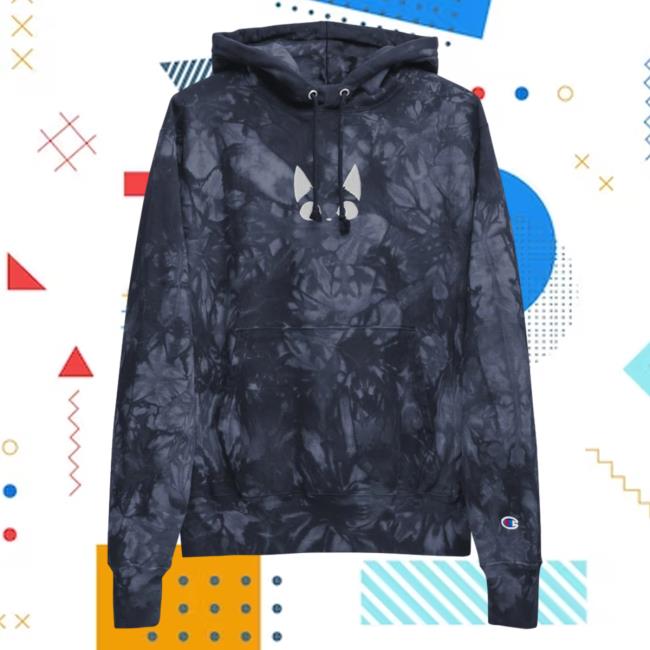 Yujin Clothing x Champion Amazed Cat Tie Dye Sweatshirt Navy