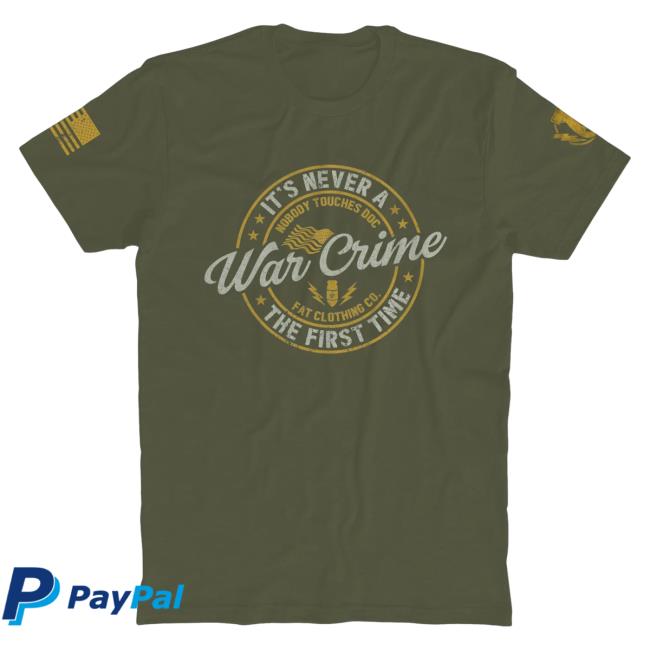 Official The Fat Electrician Merch Bunker Branding War Crime Popover Shirt Military Green