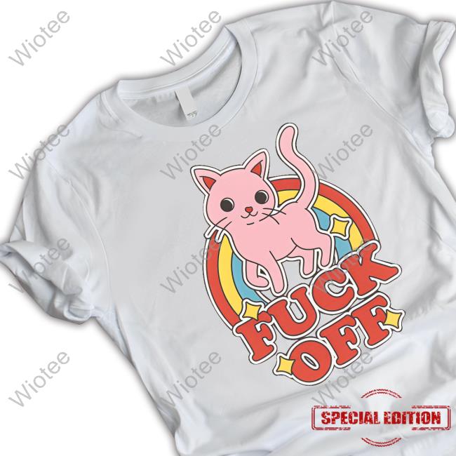 Official Fuck Off Cat Kitten Rainbow T Shirt Fuck Off Rude Offensive Cat Kitten Rainbow Anti-Social Hoodie