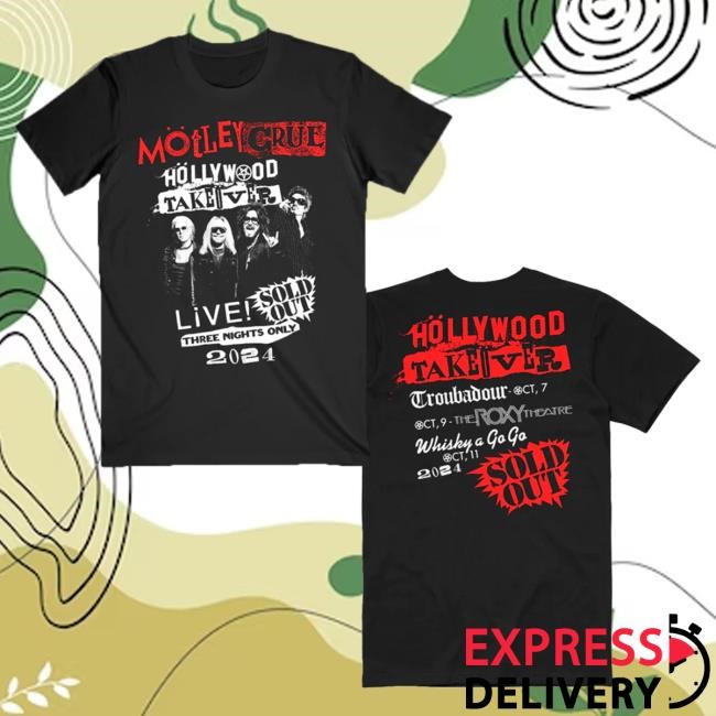 Official Motley Crue Merch Store Mötley Crüe Höllywood Takeöver T Shirt