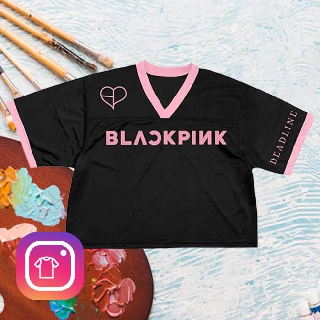 Deadline Tour Merch BLACKPINK Cropped Jersey NYC Black Tshirt | Blackpink Official Merch Store