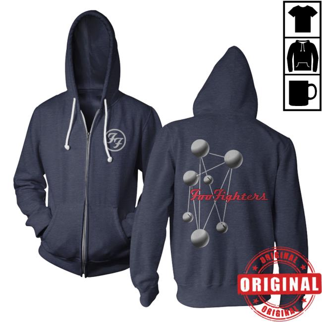Official Merch Bar Foo Fighters Molecules Zip Up Hoodies FooFighters Merchbar