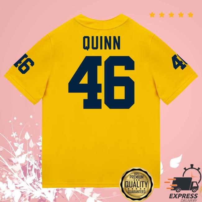 Michigan Wolverines #46 Crandall Quinn Student Athlete Maize Football Jersey Tee The M Den Shop