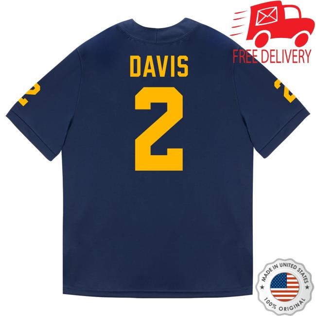 The M Den Michigan Wolverines #2 Jadyn Davis Student Athlete Blue Football Jersey Shirt