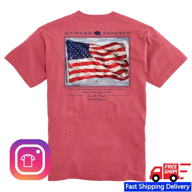 Classic Americana Old Glory Tee Onward Reserve Red Washed Red Old Glory Tee Onward Reserve USA Flag