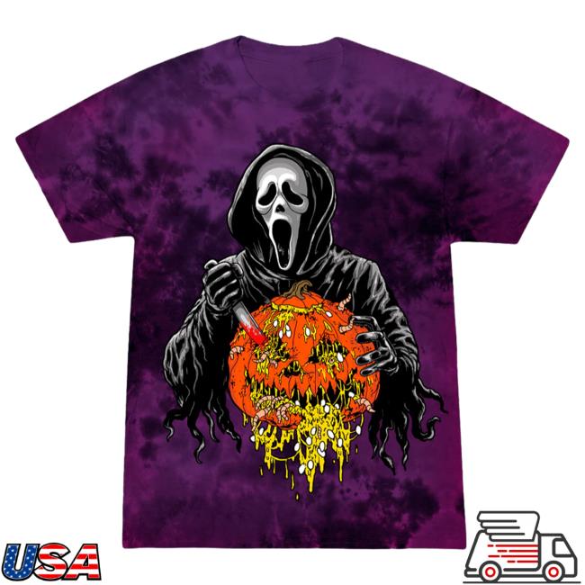 Official Cavity Colors Ghost Face Creepy Carver 3D Tie Dye Tee Cavitycolors