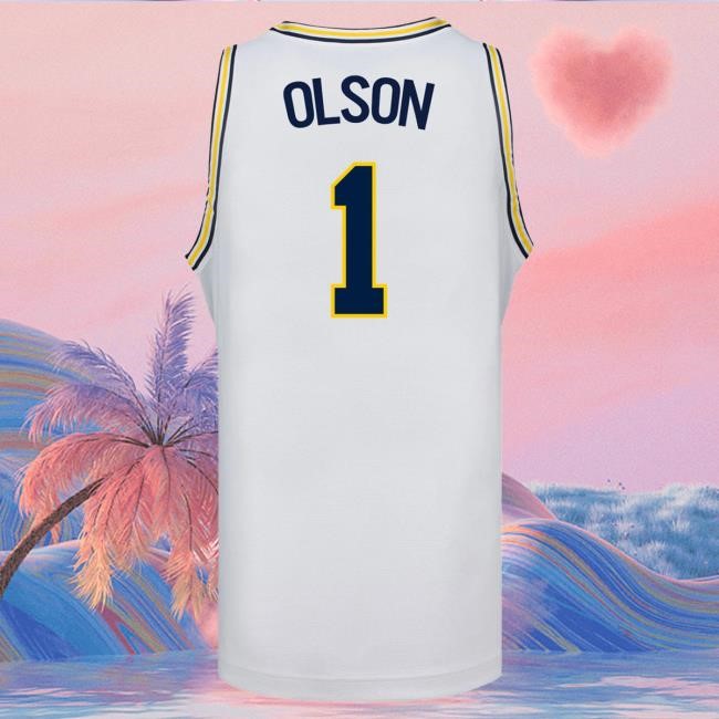 Michigan Wolverines #1 Olivia Olson Student Athlete White Women's Basketball Jersey Tees | The M Den Official Merch Store Shop