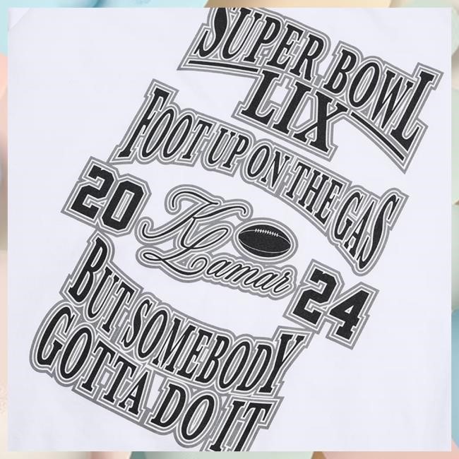 Official Kendrick Lamar Unisex Super Bowl LIX Foot Up On The Gas Shirt - White