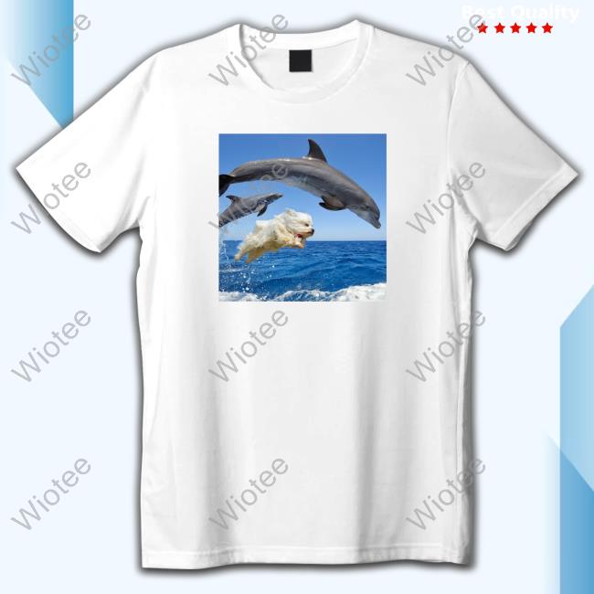 Official Sebastian Vettel Bask In The Sun Merch Dog Riding The Waves With The Dolphins Shirt