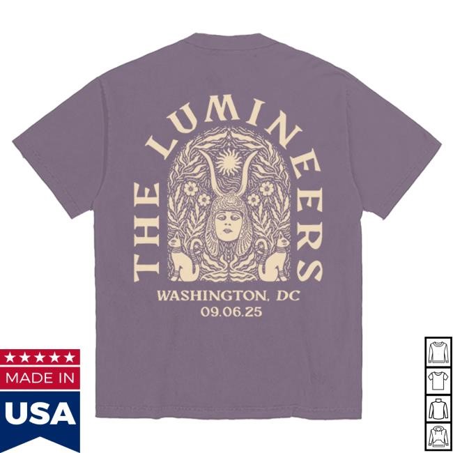 Official Lumineers Merch The Lumineers Automatic September 6 Washington DC Event Shirts Official Lumineers Store The Lumineers Automatic September 6 Washington DC Event T Shirt