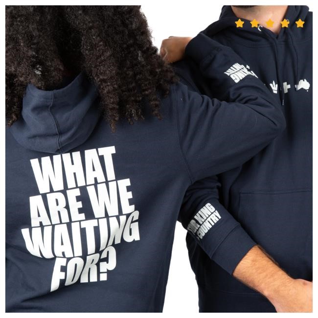 Official For King And Country Merch Store What Are We Waiting For? Hooded Sweatshirt - Navy
