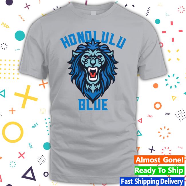 Honolulu Blue Lion Long Sleeve T Shirt Honolulu Blue Lion Shirt