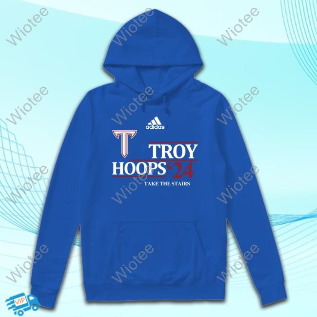 Troy Hoops 24 Take The Stairs New Tee Troy Trojans MBB