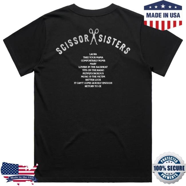 Silver Foil Black Tracklist Tee Shirt Scissor Sisters Merch