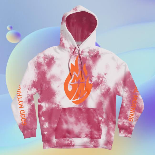 Official Good Mythical Morning Merch Gmm Flame Logo Sweatshirts Begonia Tie Dye Clothing Store Shop