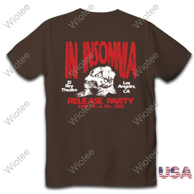 Official Eaj Park Merch Insomnia Release Party Cat T Shirts El Rey Theatre Los Angeles Ca Eaj Park Merch Insomnia Release Party Cat Tee