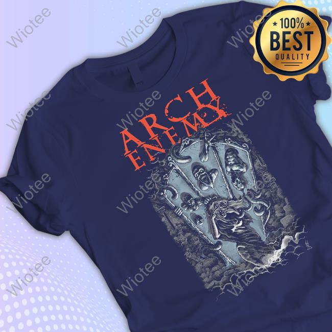 Rebellion Republic Merch Arch Enemy Mirrors Red Hooded Sweatshirt Arch Enemy Mirrors Red Tee Shirt