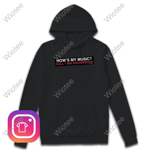 Official G59 Merch G59 Bumper Sticker Hooded Sweatshirt How's My Music Call 1 800 Suicideboys