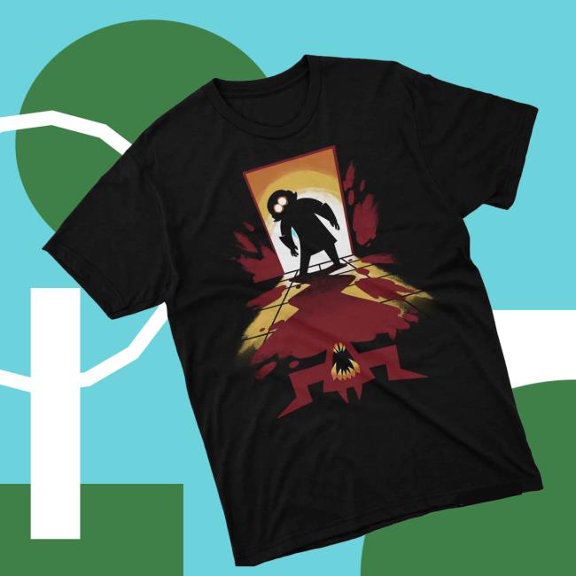Spooky Month Merch Store Door Devil Shadow T Shirt | Official Pelo Merch