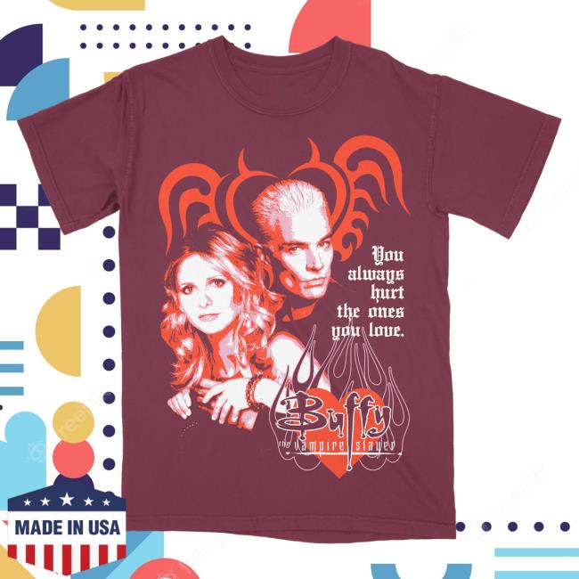 Official Studiohouse Designs Merch Store Buffy & Spike Premium Popover Shirt Crimson Studiohouse Designs Apparel Clothing Shop StudiohouseDesigns