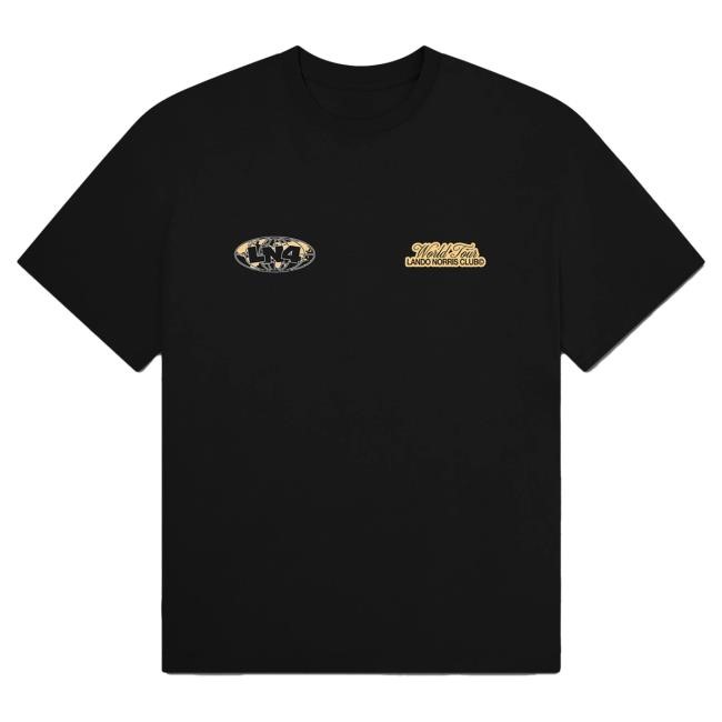 Official Lando Norris Merch Store Shop World Tour Tees - Black Official Lando Norris Merch Store Shop World Tour New Shirt - Black