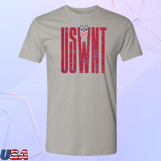 Official Uswnt Merch Store Uswnt Unisex USWNT Splatter Grey Popover Shirt Uswnt Apparel Clothing Shop