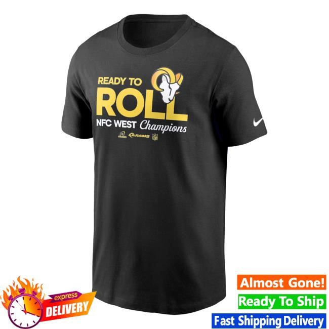 Royal Los Angeles Rams 2024 NFC West Division Champions Locker Room Trophy Collection Shirt