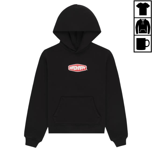 Official Madhappy Clothing Merch Store Our Seasonal Graphics Hexagon Crew neck Black Mad Happy Shop