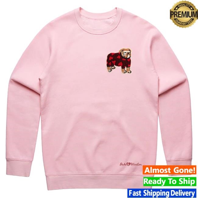 Official Duke And Winston Bulldog Hearts Patch Sweater (Navy) Duke & Winston