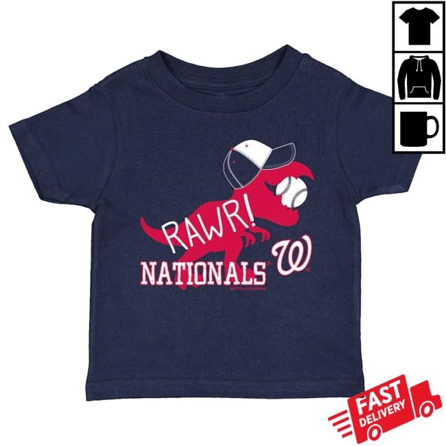 Washington Nationals Toddler Navy Blue Dino Short Sleeve Hot Shirt | Rally House Official Merch Store – Buy Official MLB T Shirt