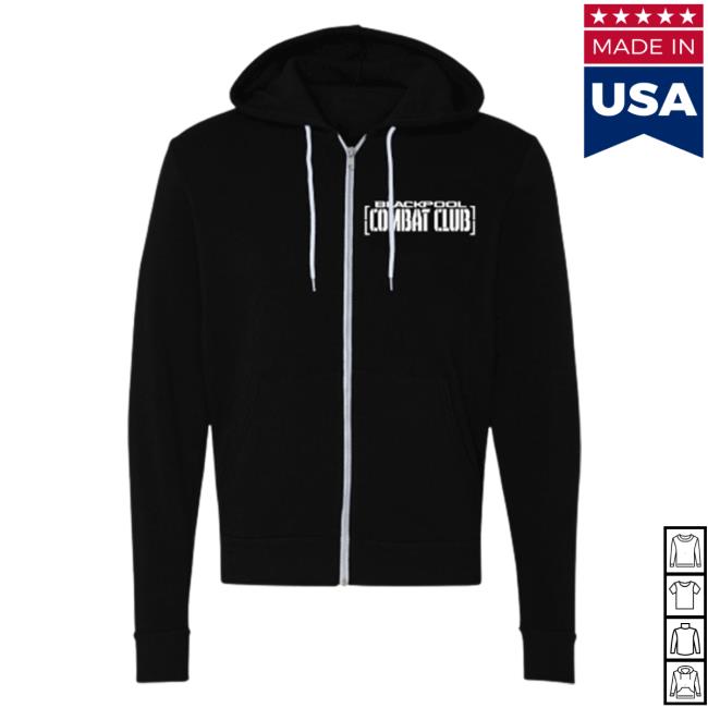 Official Shop Aew Apparel Clothing Merch Store All Elite Wrestling Blackpool Combat Club - Forged In Combat Zip Up Hood Double-Sided ShopAew