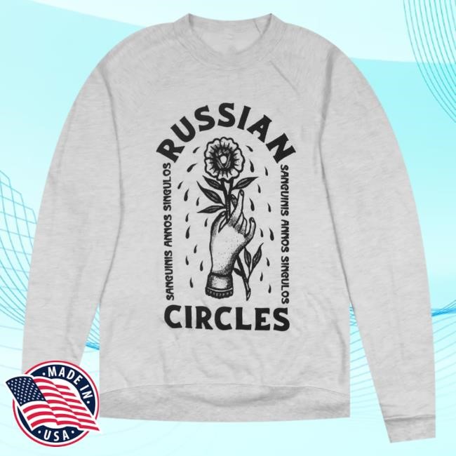 Official Hellomerch Russian Circles Flower Athletic Heather Crewneck Hello Merch
