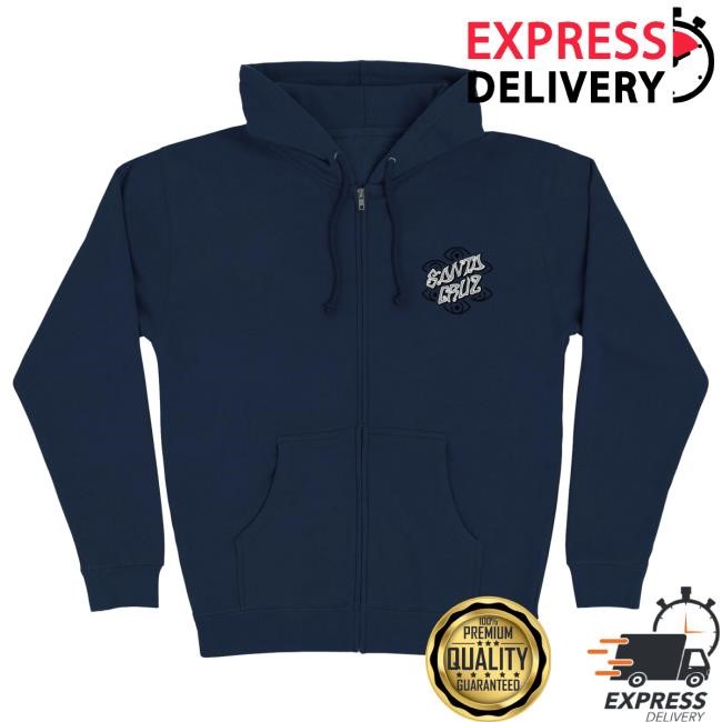 Skate Brand Santa Cruz Salba Eyes Dot Hoodie Navy Heavyweight Street Drop