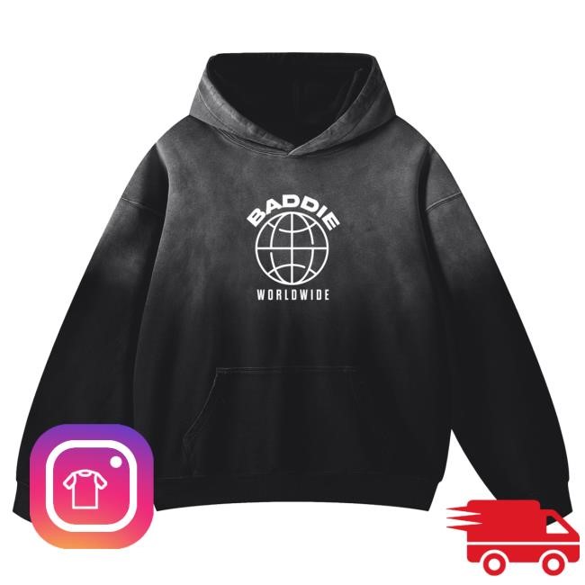 Baddie Worldwide Oversized Hoodie With Sunfade Finish