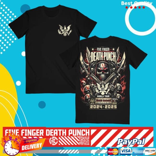 Official Five Finger Death Punch Merch Store Knucklehead Reaper T-Shirt Five Finger Death Punch Clothing Shop