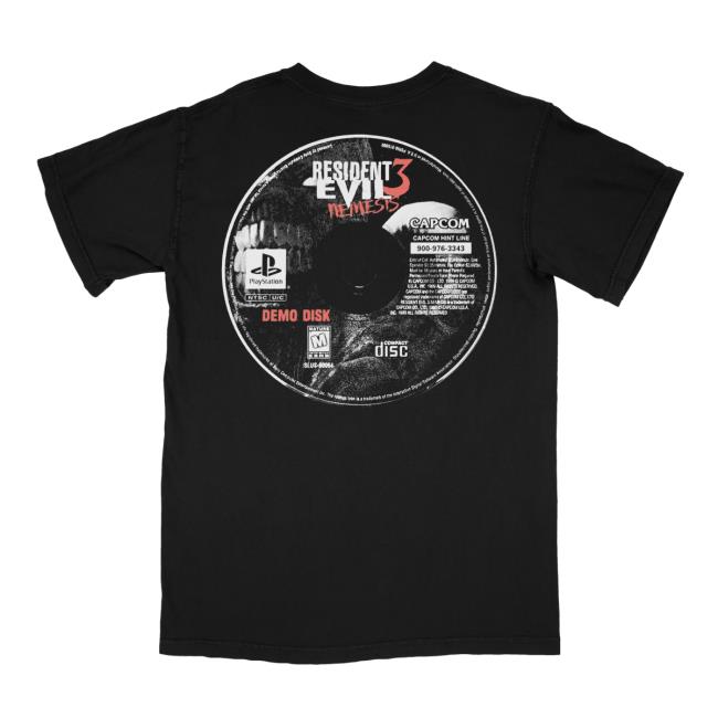 Official Graveyard Goods Resident Evil 3: Nemesis • Demo Disc (Emblem Edition) T Shirt Graveyard Goods Resident Evil 3: Nemesis • Demo Disc (Emblem Edition) Tees