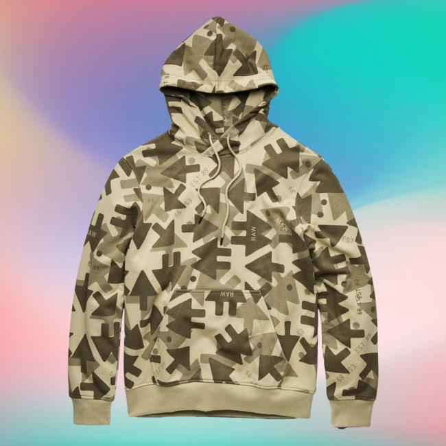 Official G Star Raw Clothing Store Shop Light Moss Raw Arrow Camo Raw Aop Hoodie All Over Print Gstar