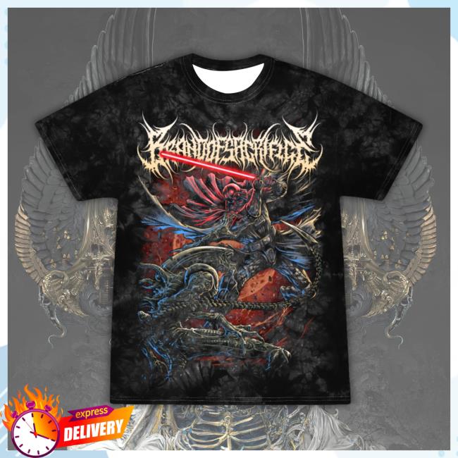 Official Brand Of Sacrifice Merch Vader Vs. Xenomorph Black Dye T Shirt