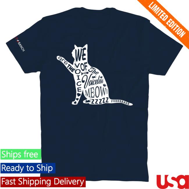 Official Vet Ranch Merch Bunker Branding Vet Ranch Voiceless Cat Shirt 2023 Navy BunkerBranding VetRanch