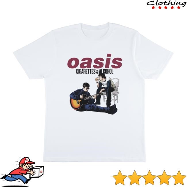 Oasis Merch Cigarettes and Alcohol Illustration S/S Tee Oasis Shop