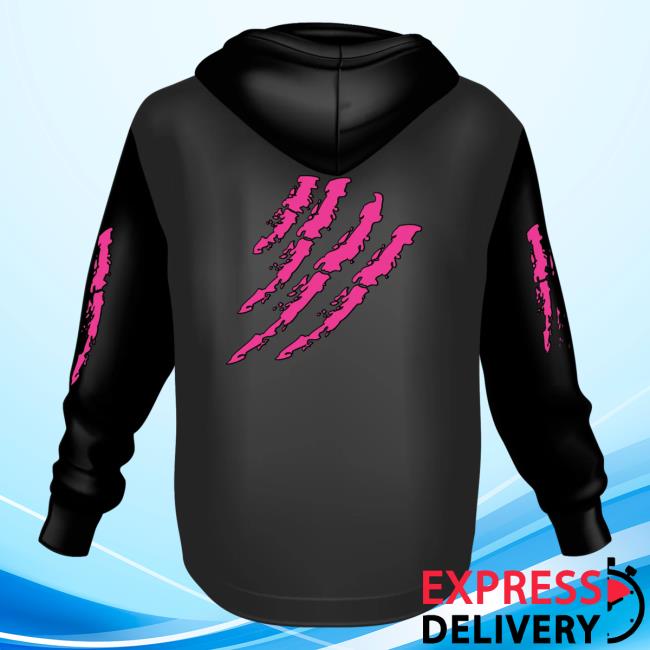 Official 6ix9ine Merch Store Tekashi 6Ix9ine Black Hooded Sweatshirt Tata Claw Pink