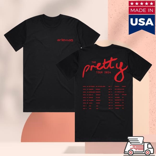 Official Artemas Merch pretty 2024 tour popover shirt black