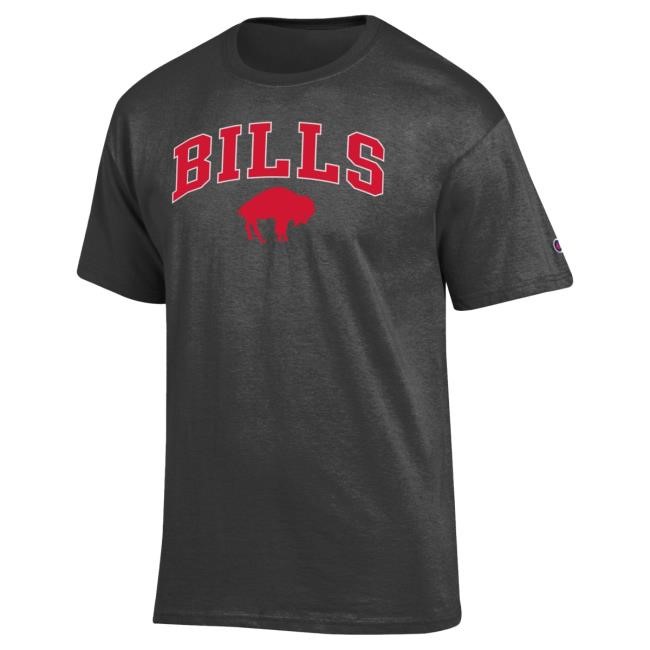 Buffalo Bills Brand Heather Charcoal Arch Logo Tee